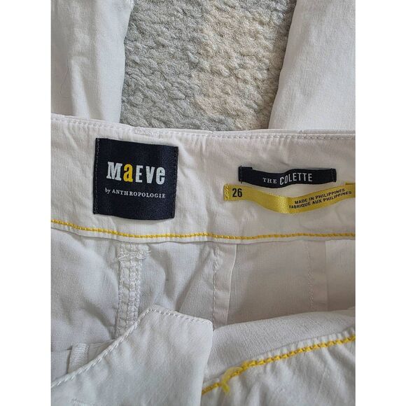Anthropologie Maeve The Collette White Wide leg Crop Pants 26 - Picture 7 of 7